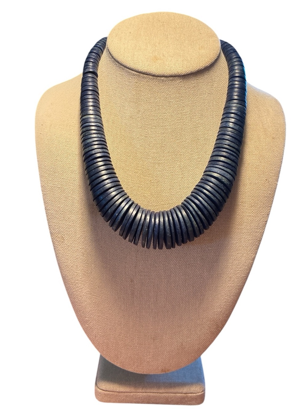 Blueish Purple Disc Bead Statement Necklace ~ 18.5